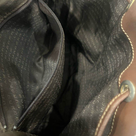 Burberry Beige/Brown Haymarket Check Canvas and Leather Drawstring Bucket Bag - Picture 13 of 15